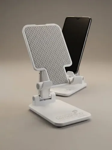 Soporte plegable blanco antideslizante para celular o tablet